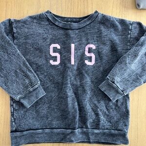 Gray Kids Sweatshirt with Pink Lettering